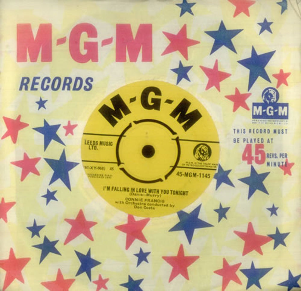 Connie Francis I'm Falling In Love With You Tonight UK 7" vinyl single (7 inch record / 45) 45-MGM-1145