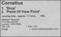 Cornelius (Jap) Drop/Point Of View Point UK Promo video (VHS or PAL or NTSC) PROMO VIDEO