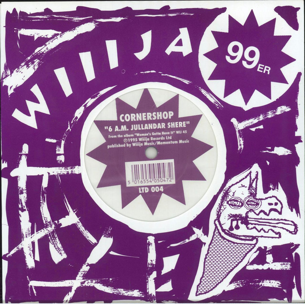 Cornershop 6 A.M. Jullandar Shere - purple sleeve UK 7" vinyl single (7 inch record / 45) LTD004