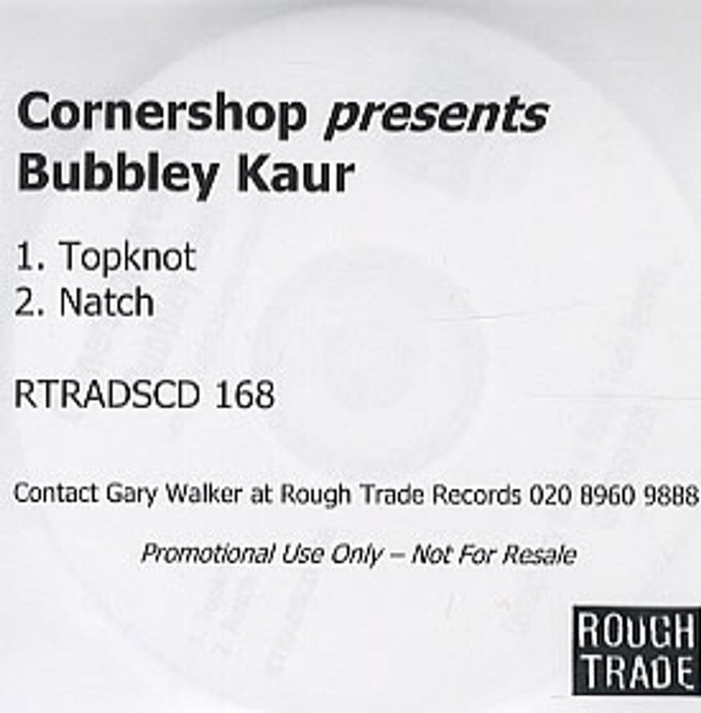 Cornershop Topknot/Natch UK Promo CD-R acetate CD-R ACETATE