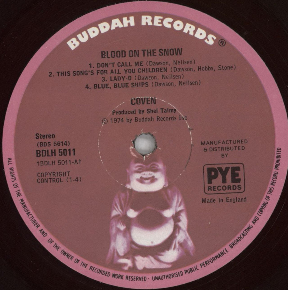 Coven Blood On The Snow - VG UK vinyl LP album (LP record) CV-LPBL825119