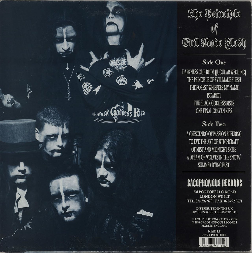 Cradle Of Filth The Principle Of Evil Made Flesh - 1st UK vinyl LP album (LP record) 5017687510116