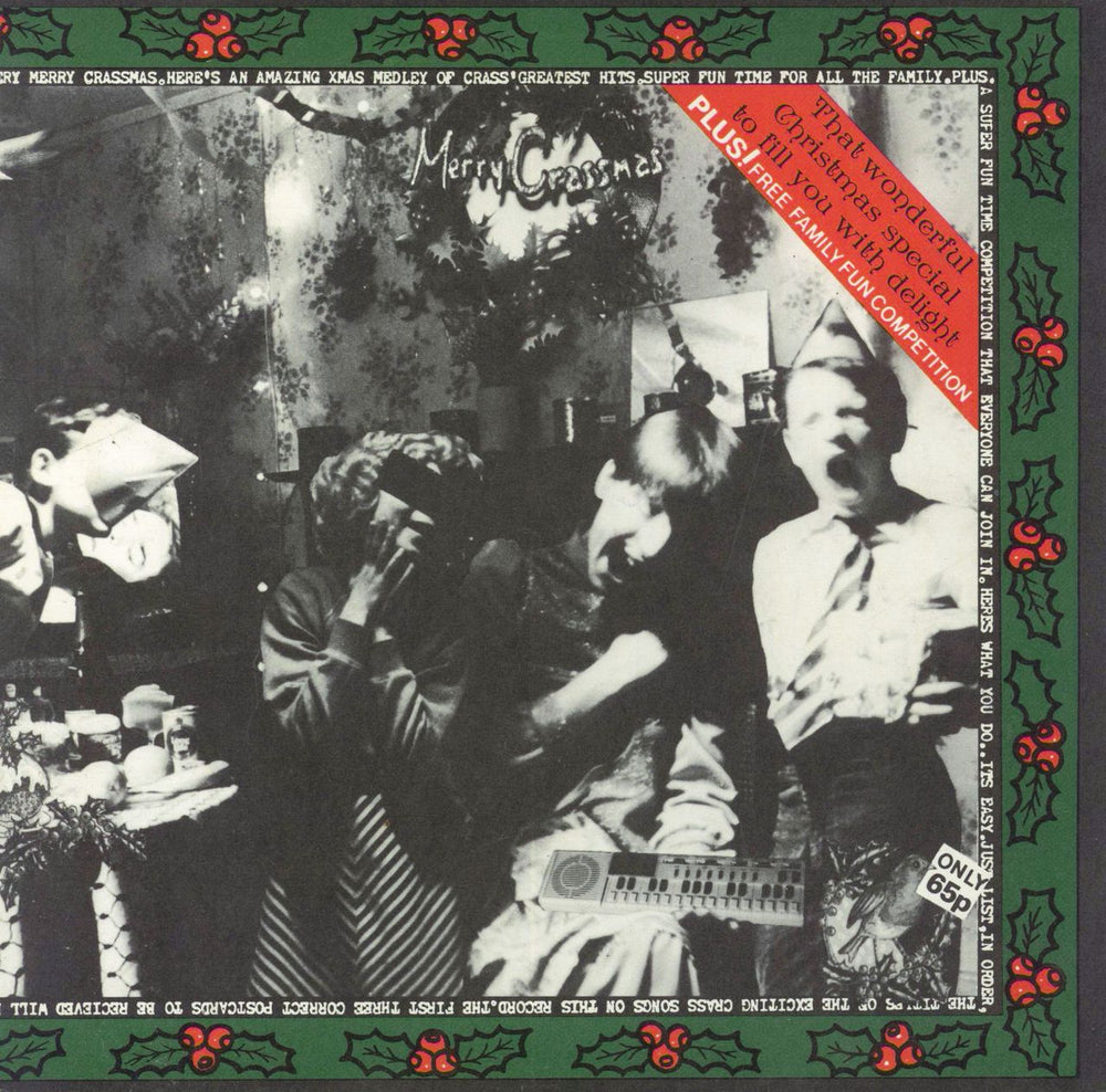 Crass Merry Crassmass - VG+ UK 7" vinyl single (7 inch record / 45) COLDTURKEY1