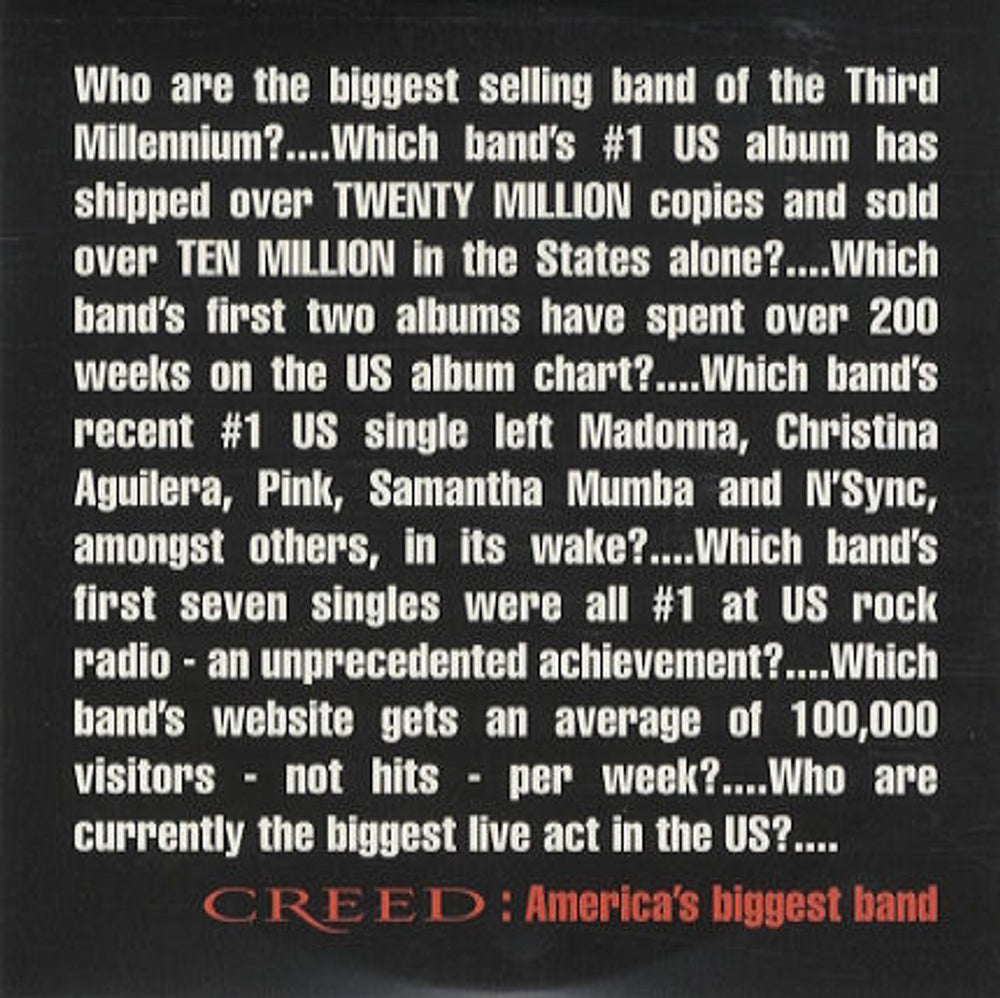 Creed Higher - 2-track UK Promo CD-R acetate CD ACETATE