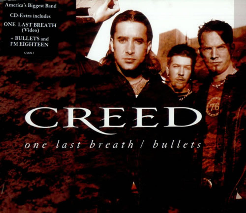 Creed One Last Breath / Bullets UK CD single (CD5 / 5") 6728262