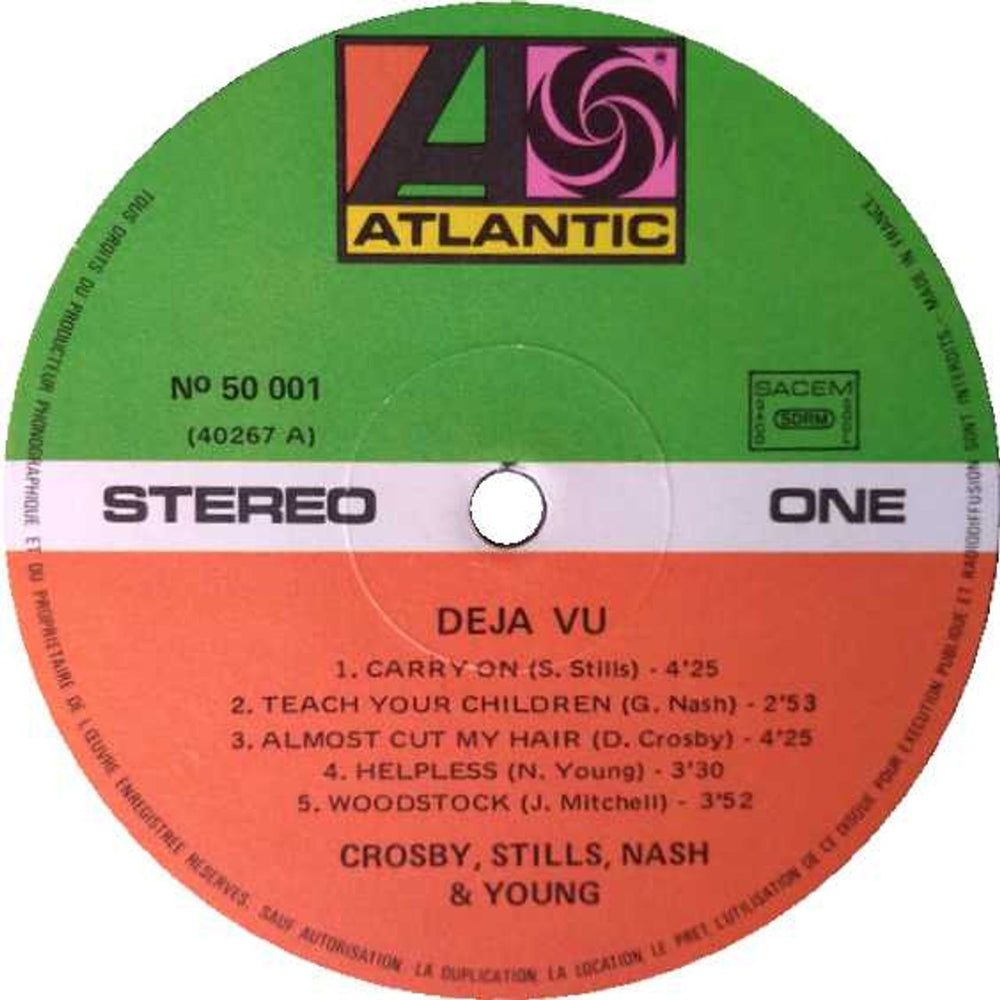 Crosby, Stills, Nash & Young Déjà Vu French vinyl LP album (LP record) CSNLPDJ550692