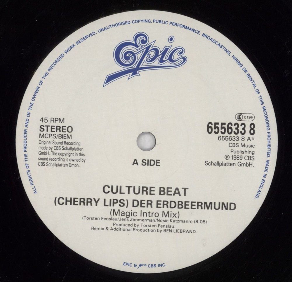 Culture Beat (Cherry Lips) Der Erdbeermund UK 12" vinyl single (12 inch record / Maxi-single) CUB12CH828353