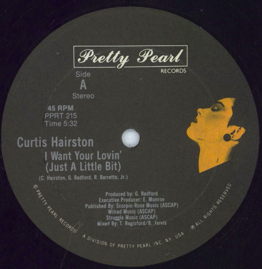 Curtis Hairston I Want Your Lovin' (Just A Little Bit) US 12" vinyl single (12 inch record / Maxi-single) PPRT-215