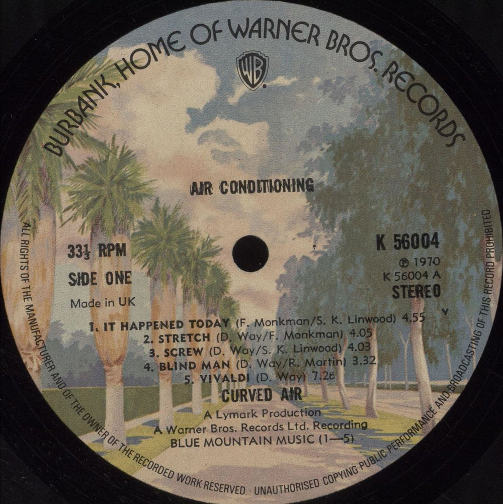 Curved Air Air Conditioning - 3rd UK vinyl LP album (LP record) CVDLPAI585308