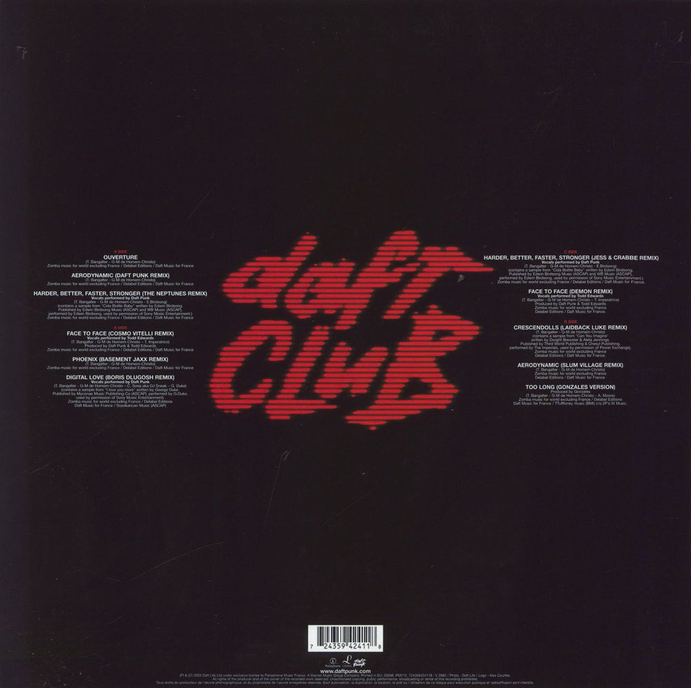 Daft Punk Daft Club UK 2-LP vinyl record set (Double LP Album) 724359424118