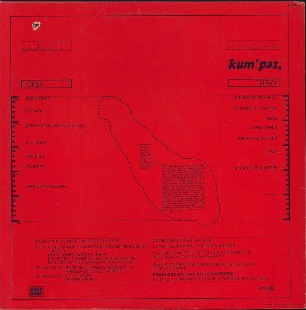 Dalek I Love You Compass Kum'pas - Red Sleeve UK vinyl LP album (LP record)