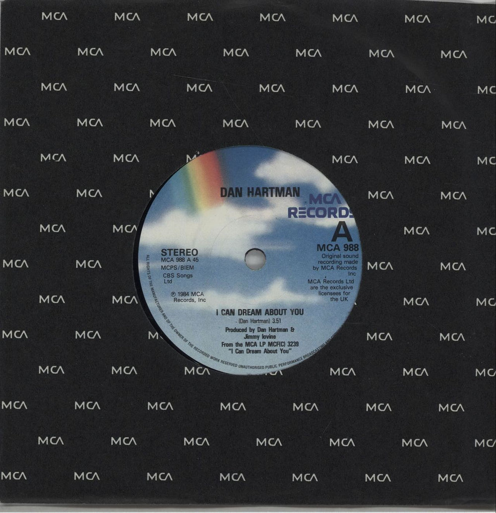 Dan Hartman I Can Dream About You - Paper label UK 7" vinyl single (7 inch record / 45) MCA988