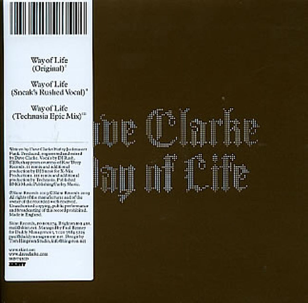 Dave Clarke Way Of Life UK CD single (CD5 / 5") SKINT93CD