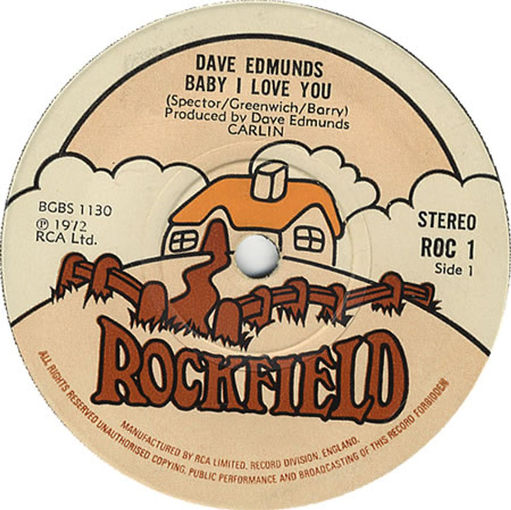 Dave Edmunds Baby I Love You UK 7" vinyl single (7 inch record / 45) ROC1