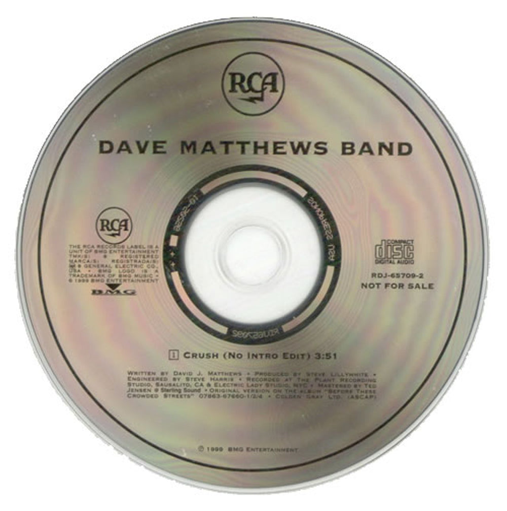 Dave Matthews Band Crush US Promo CD single (CD5 / 5") RDJ-65709-2