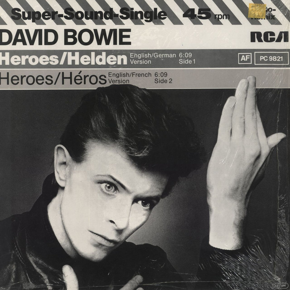 David Bowie Heroes/ Helden - Orange Label - Shrink German 12" vinyl single (12 inch record / Maxi-single) PC9821