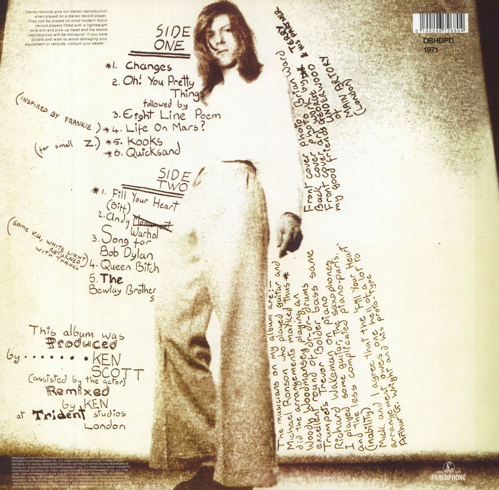 David Bowie Hunky Dory - 50th Anniversary Edition UK picture disc LP (vinyl picture disc album) 190296726804