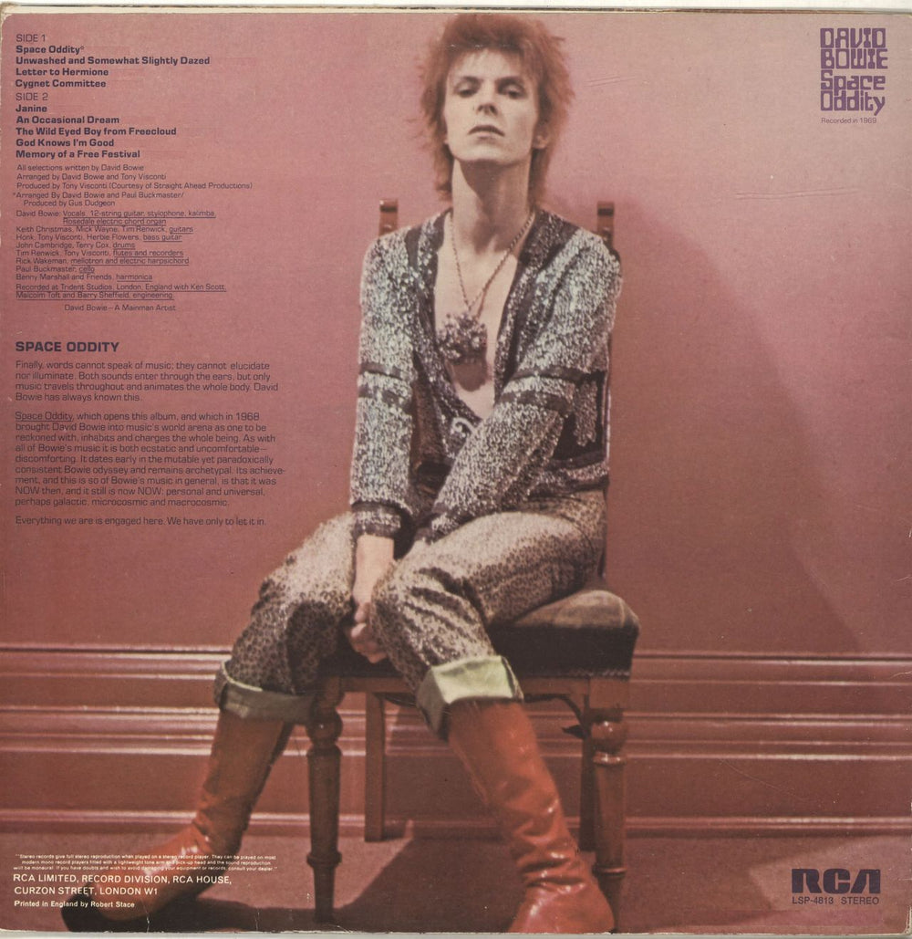 David Bowie Space Oddity + Poster - Dynaflex Canadian vinyl LP album (LP record)