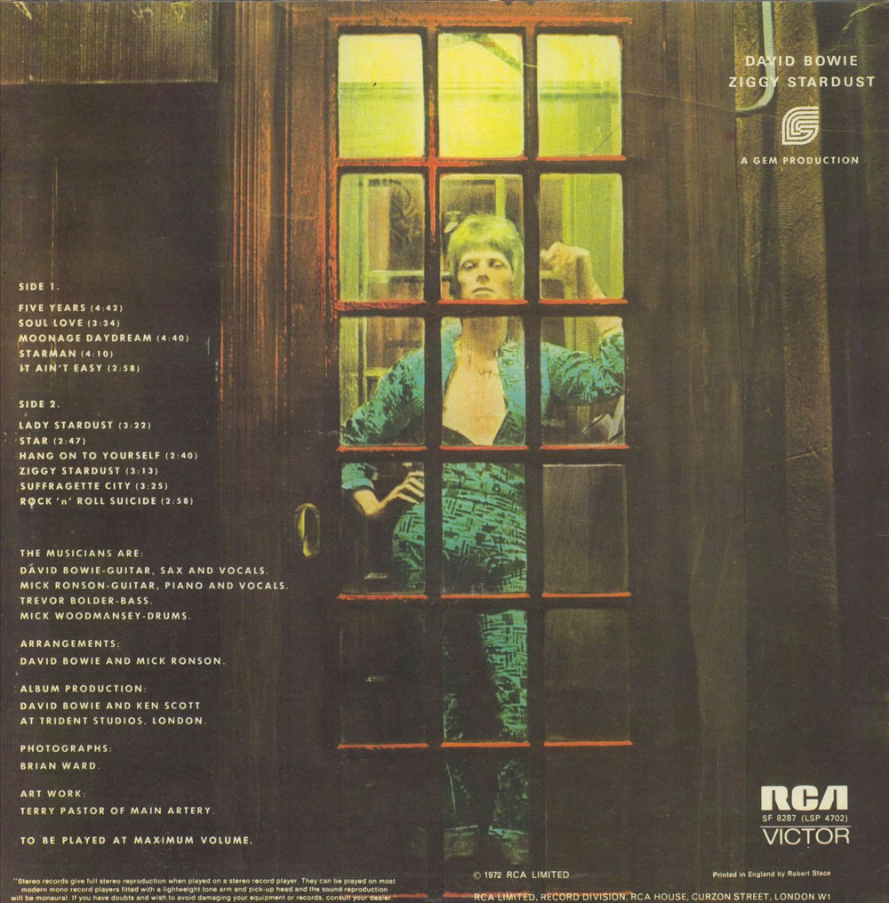 David Bowie The Rise And Fall Of Ziggy Stardust - 1st UK vinyl LP album (LP record)