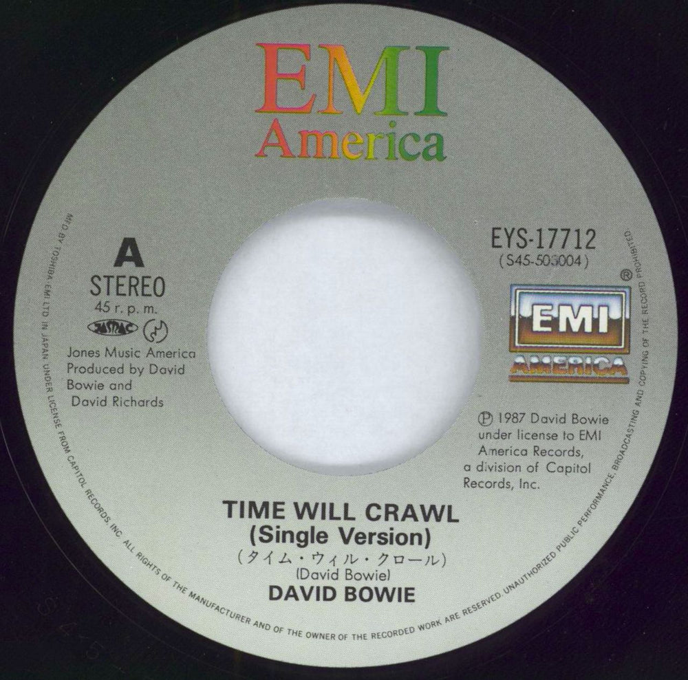 David Bowie Time Will Crawl Japanese 7" vinyl single (7 inch record / 45) BOW07TI55475