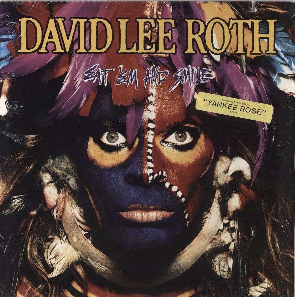 David Lee Roth Eat 'Em And Smile - Hype Stickered shrink US vinyl LP album (LP record) 1-25470