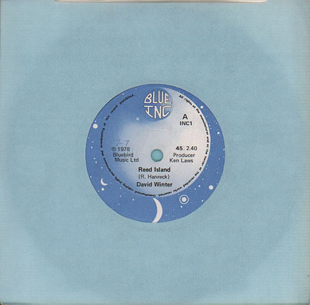 David Winter Reed Island - Blue Vinyl UK Promo 7" vinyl single (7 inch record / 45) INC1