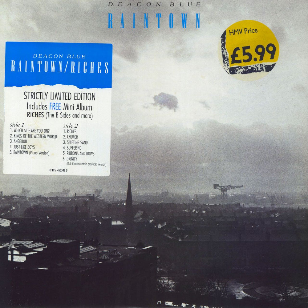 Deacon Blue Raintown And Riches - stickered p/s UK 2-LP vinyl record set (Double LP Album) 4505490