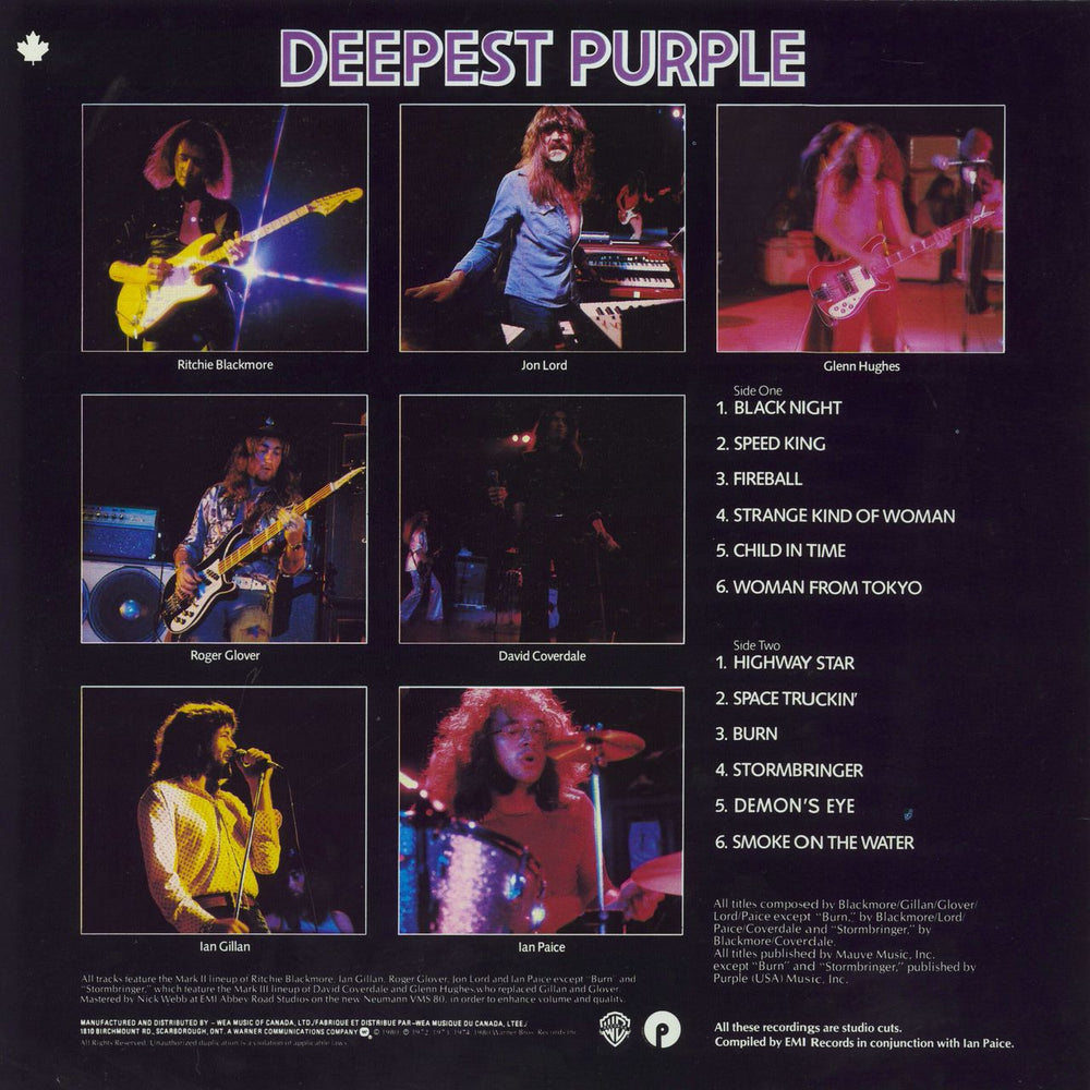 Deep Purple Deepest Purple: The Very Best Of Deep Purple Canadian vinyl LP album (LP record)