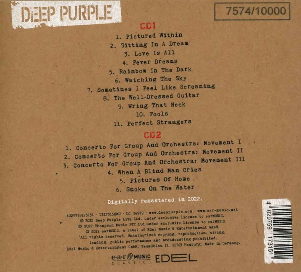 Deep Purple Live In Tokyo 2001 - Limited & Numbered - Sealed UK 2 CD album set (Double CD) 4029759173151