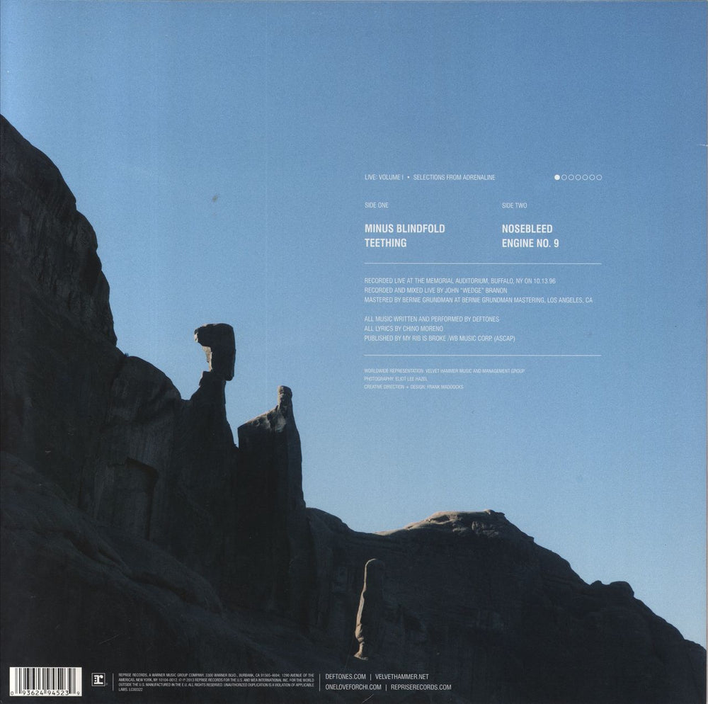 Deftones Live: Volume 1 Selections From Adrenaline - Record Store Day US 12" vinyl single (12 inch record / Maxi-single) 093624945239