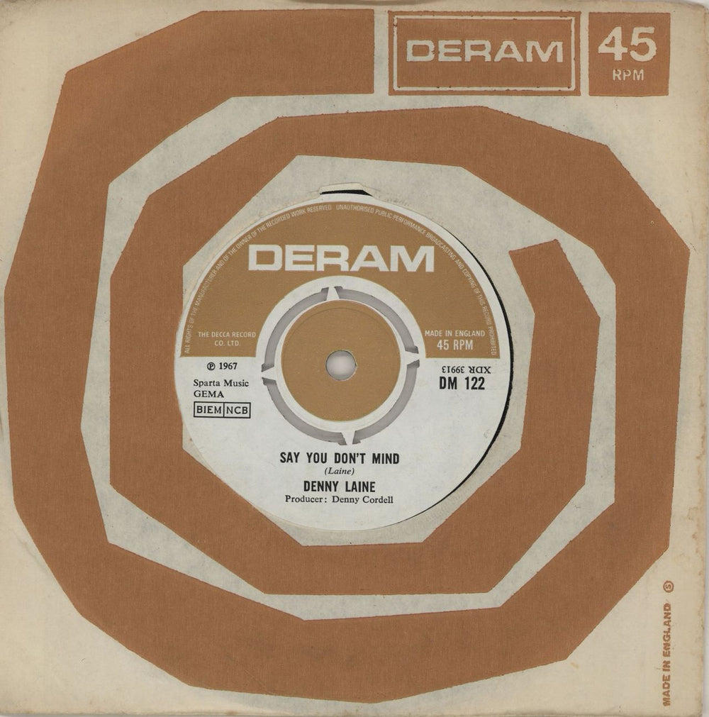 Denny Laine Say You Don't Mind - EX UK 7" vinyl single (7 inch record / 45) DM122