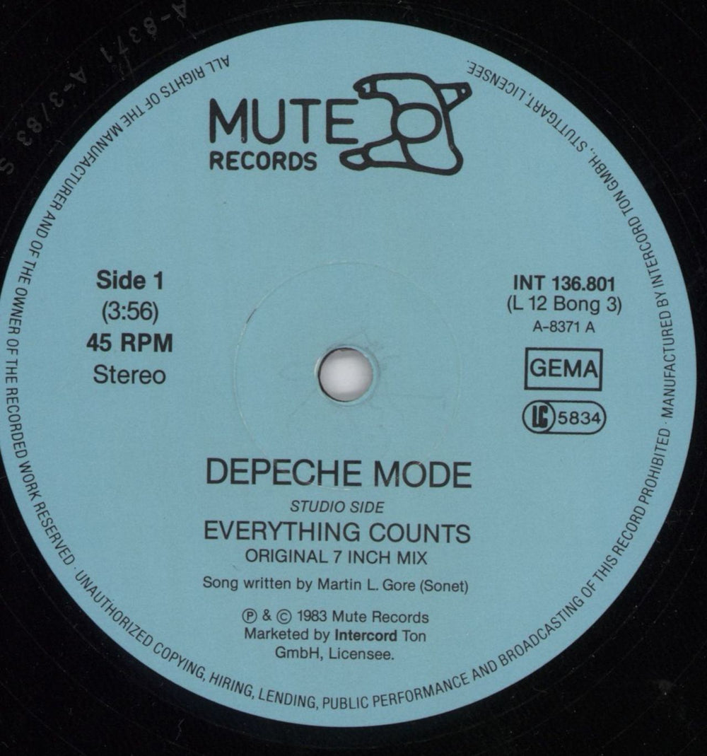 Depeche Mode Everything Counts + Live - Black Vinyl - Shrink German 12" vinyl single (12 inch record / Maxi-single) DEP12EV820030