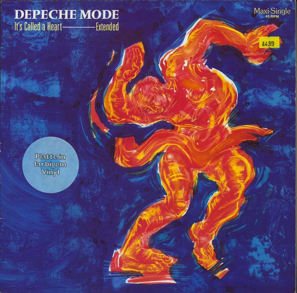 Depeche Mode It's Called A Heart - Blue Vinyl - Stickered P/S German 12" vinyl single (12 inch record / Maxi-single) INT126.832