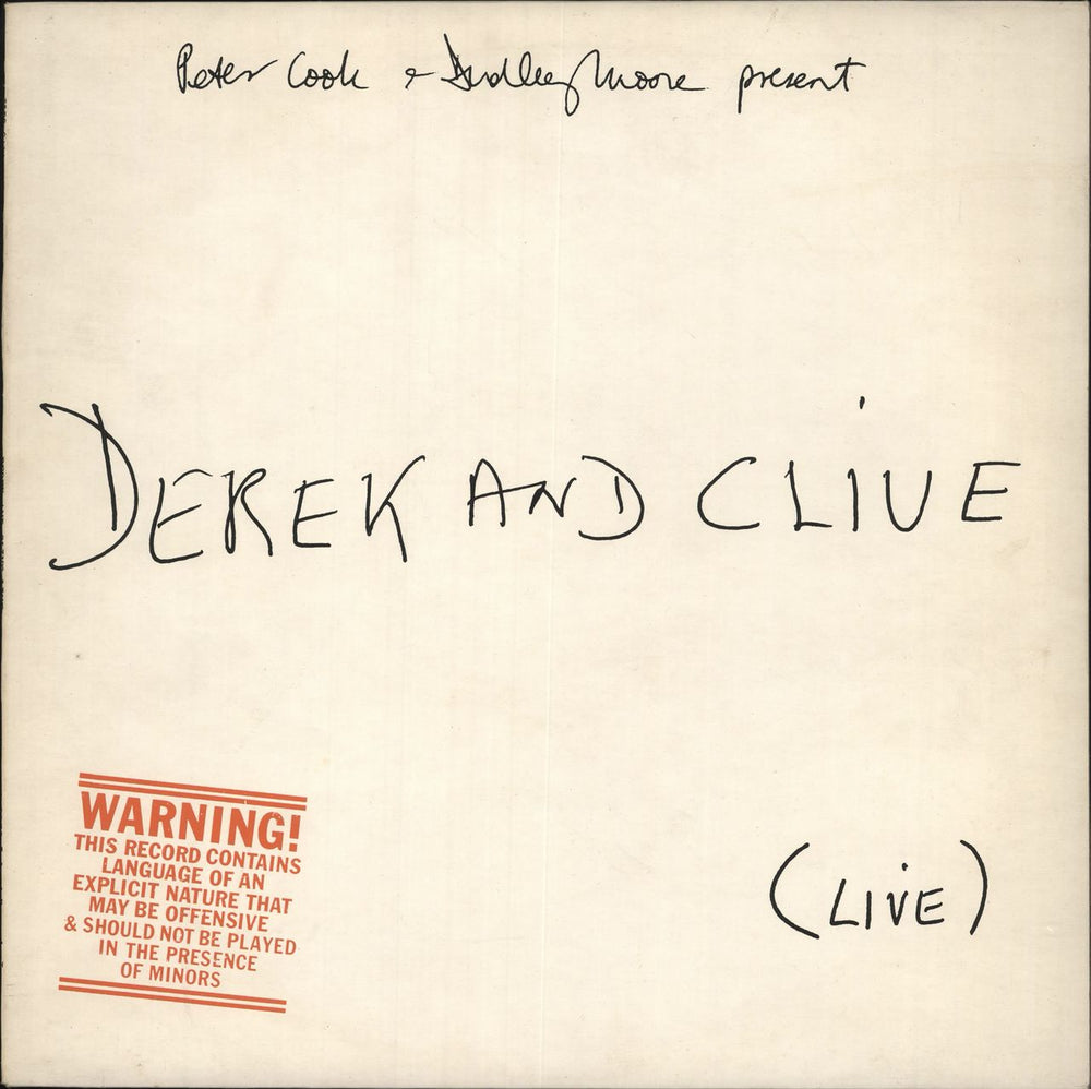 Derek And Clive Derek And Clive Live UK vinyl LP album (LP record) ILPS9434