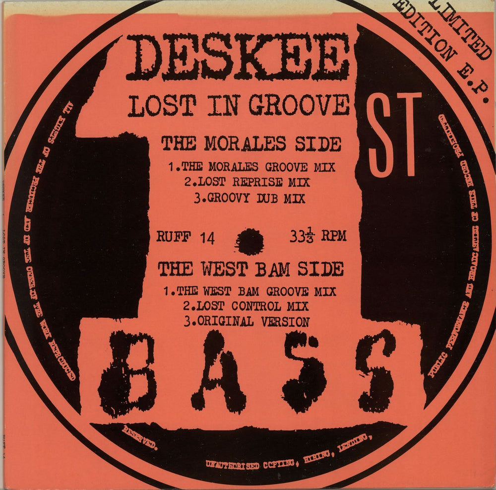 Deskee Lost In Groove UK 12" vinyl single (12 inch record / Maxi-single) RUFF14