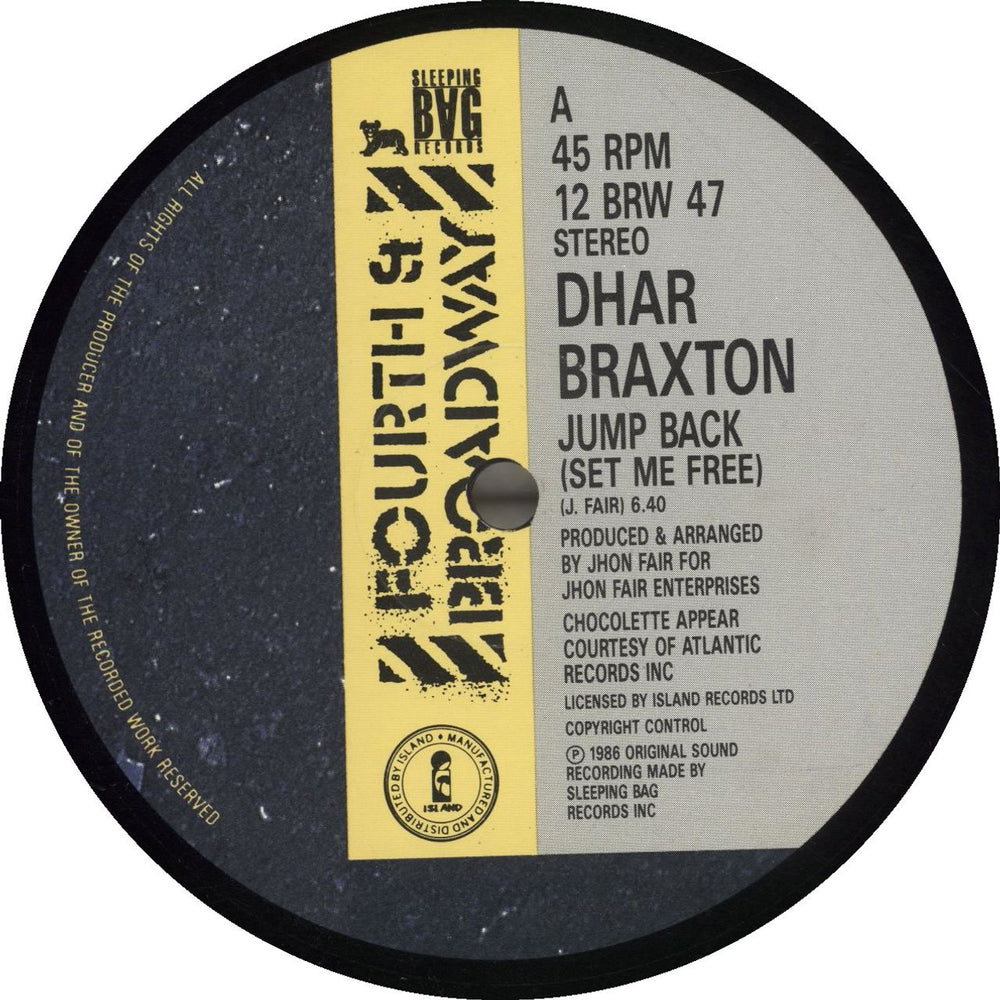 Dhar Braxton Jump Back (Set Me Free) UK 12" vinyl single (12 inch record / Maxi-single) I6B12JU695994