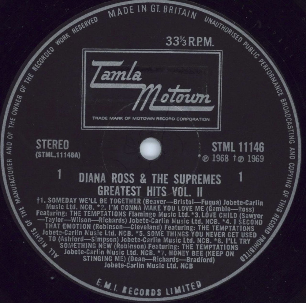 Diana Ross & The Supremes Greatest Hits Vol.2 - 1st - WOS UK vinyl LP album (LP record) D/SLPGR804395