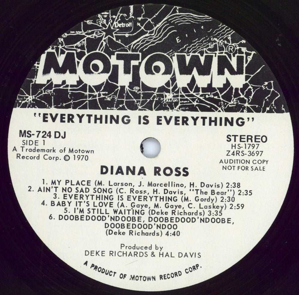 Diana Ross Everything Is Everything - White label US Promo vinyl LP album (LP record) DIALPEV773606