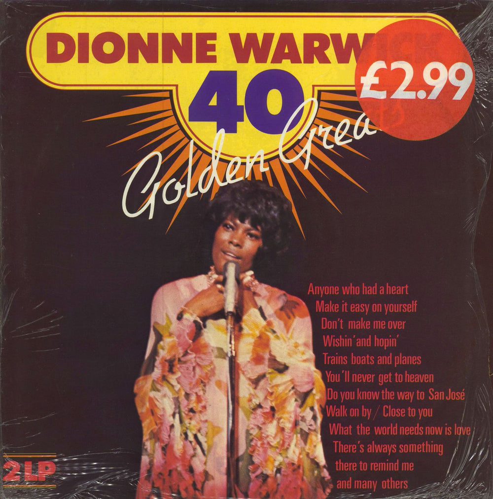 Dionne Warwick 40 Golden Greats - shrink US 2-LP vinyl record set (Double LP Album) EV15.001