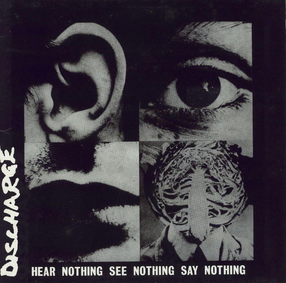 Discharge Hear Nothing See Nothing Say Nothing - Red Vinyl UK vinyl LP album (LP record) CLAYLP3