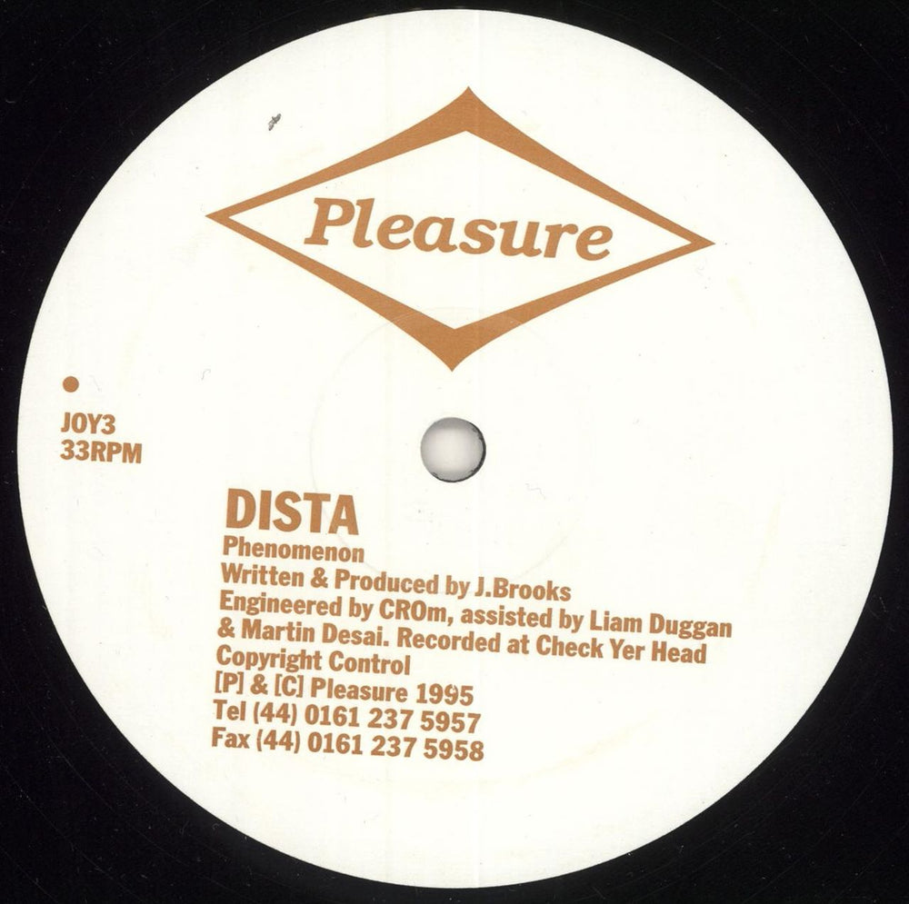 Dista Phenomenon UK 12" vinyl single (12 inch record / Maxi-single) JOY3