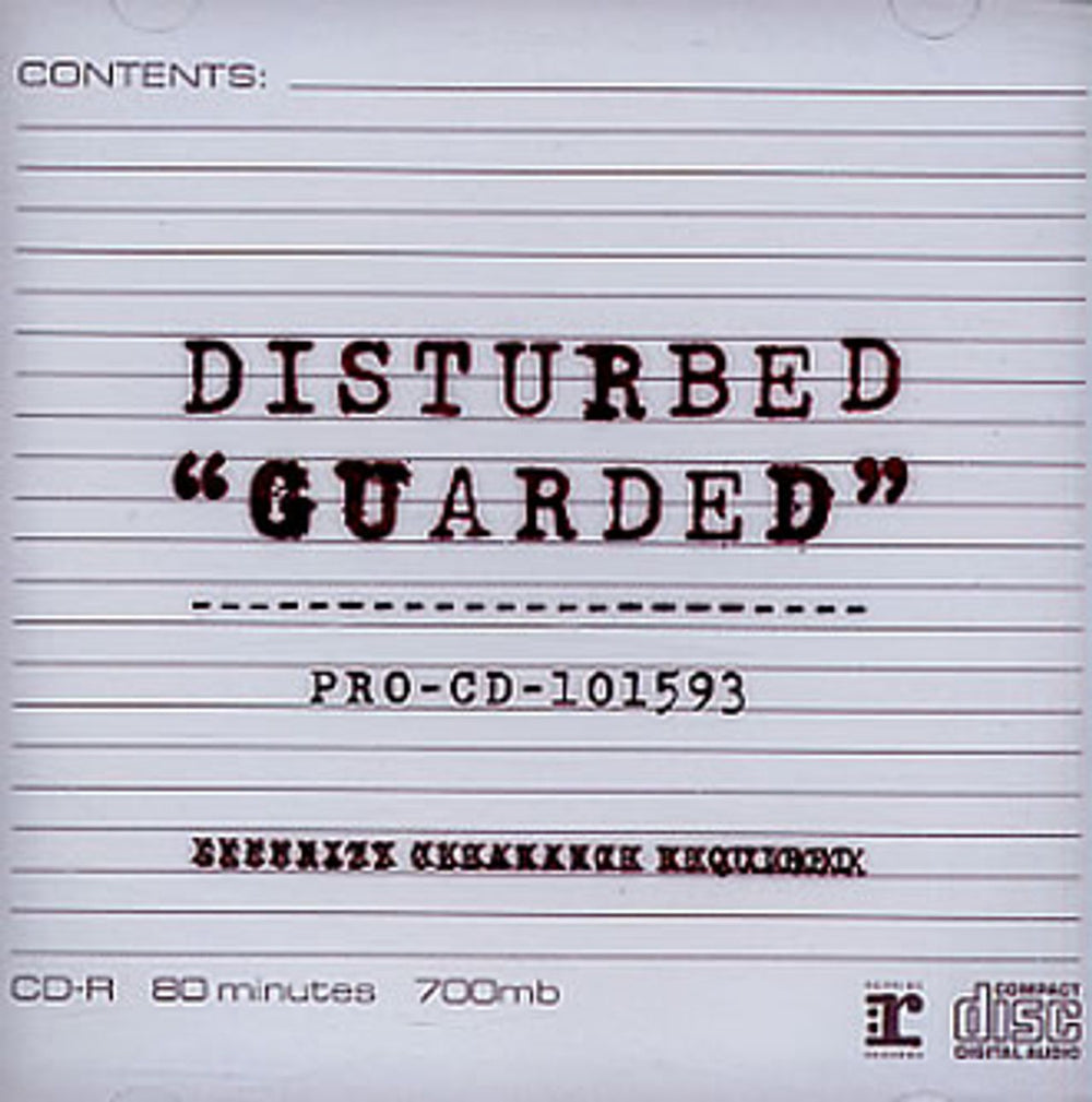 Disturbed Guarded US Promo CD single (CD5 / 5") PRO-CD-101593