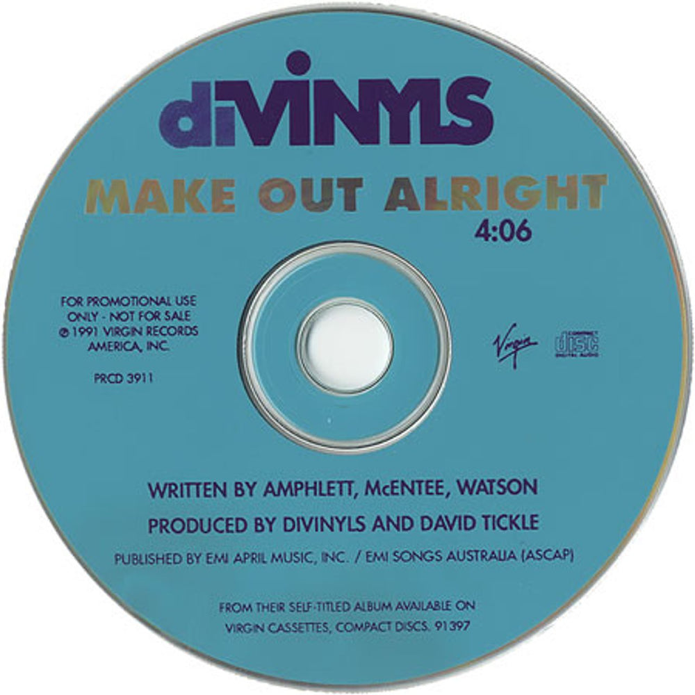 Divinyls Make Out Alright US Promo CD single (CD5 / 5") PRCD3911