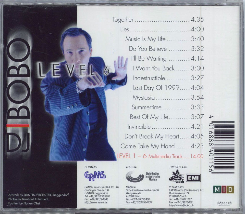 DJ Bobo Level 6 German CD album (CDLP) DJBCDLE153125