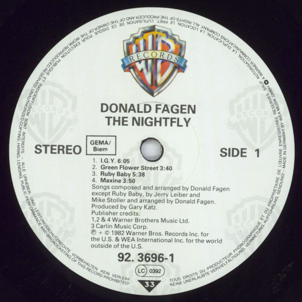 Donald Fagen The Nightfly - Prime Cuts sticker German vinyl LP album (LP record) DLFLPTH823575