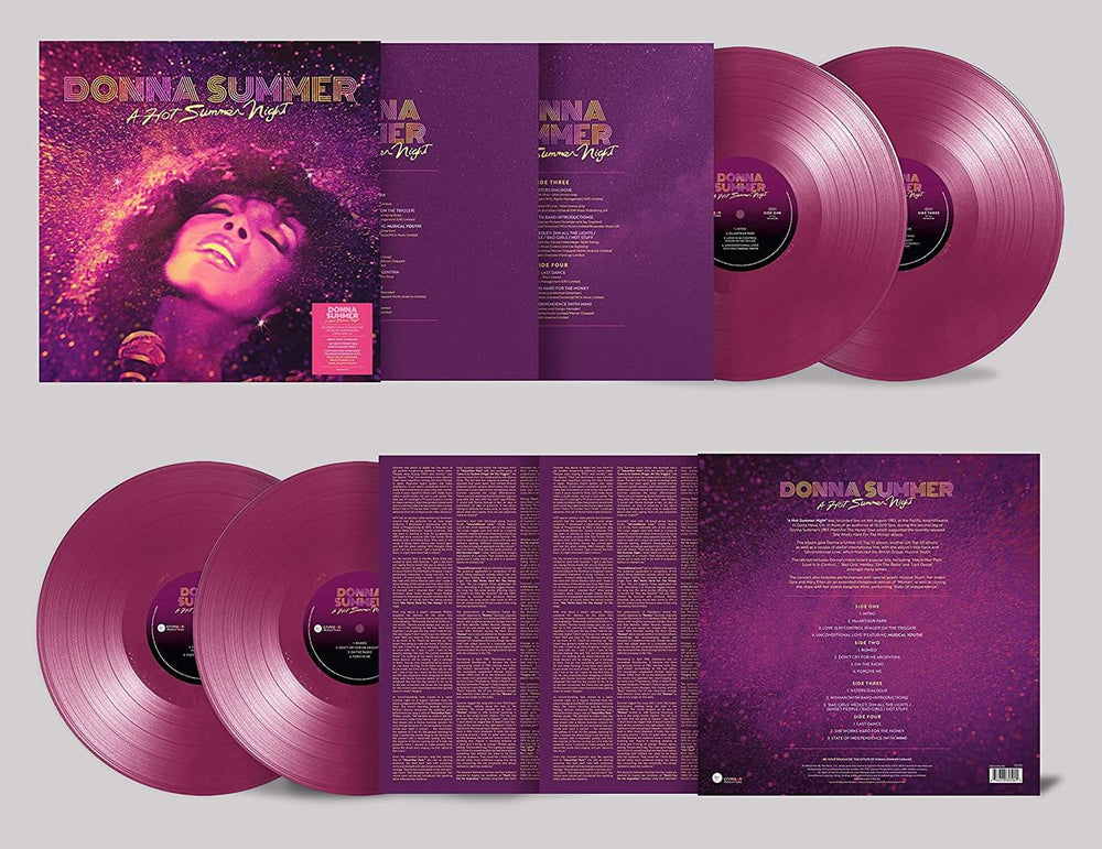 Donna Summer A Hot Summer Night - 180g Purple Vinyl - Sealed UK 2-LP vinyl record set (Double LP Album) SUM2LAH749008