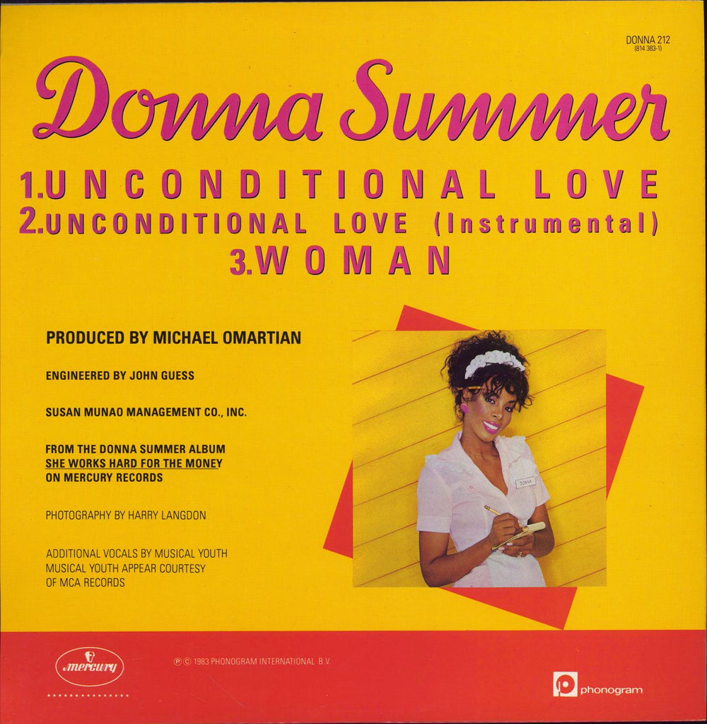 Donna Summer Unconditional Love UK 12" vinyl single (12 inch record / Maxi-single) SUM12UN26345