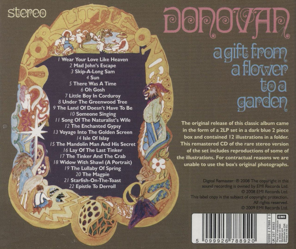 Donovan A Gift From A Flower To A Garden: Remastered UK CD album (CDLP) 5099926788920