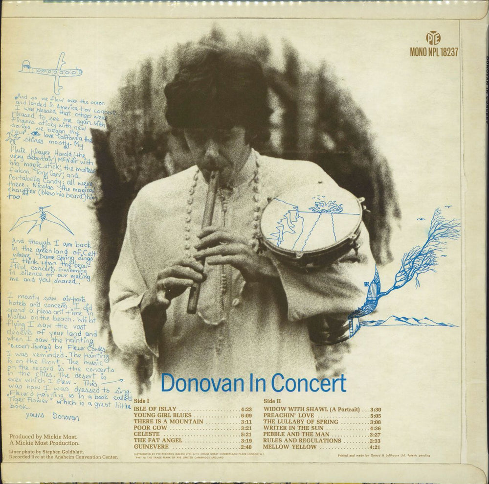 Donovan In Concert - Mono - VG UK vinyl LP album (LP record)