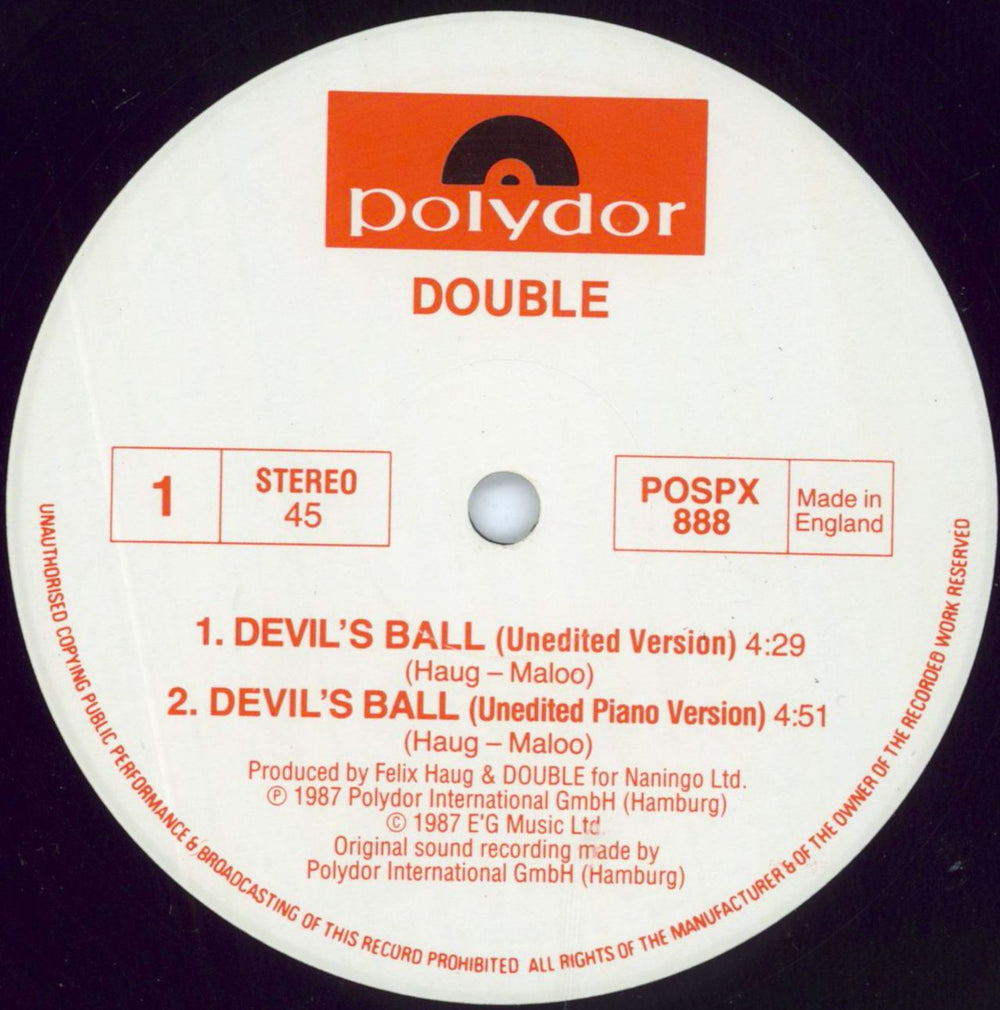 Double Devils Ball UK 12" vinyl single (12 inch record / Maxi-single) DOU12DE239484